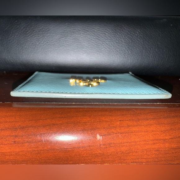 Prada Vitello Move Teal Leather Card Case Wallet - Picture 3 of 6